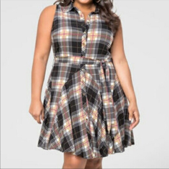 Ashley Stewart Dresses & Skirts - BOYFRIEND PLAID DRESS